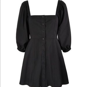 Danielle Bernstein Black Balloon Sleeve Mini Dress